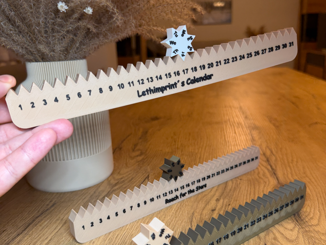 Calendar with Rotating Star & Custom Text