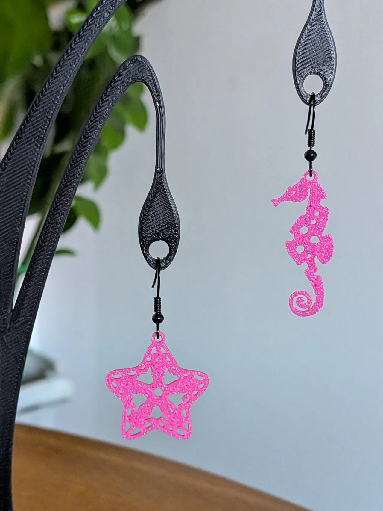 Seahorse & Starfish Earrings Set — 3in1 V1 bubbles view 3