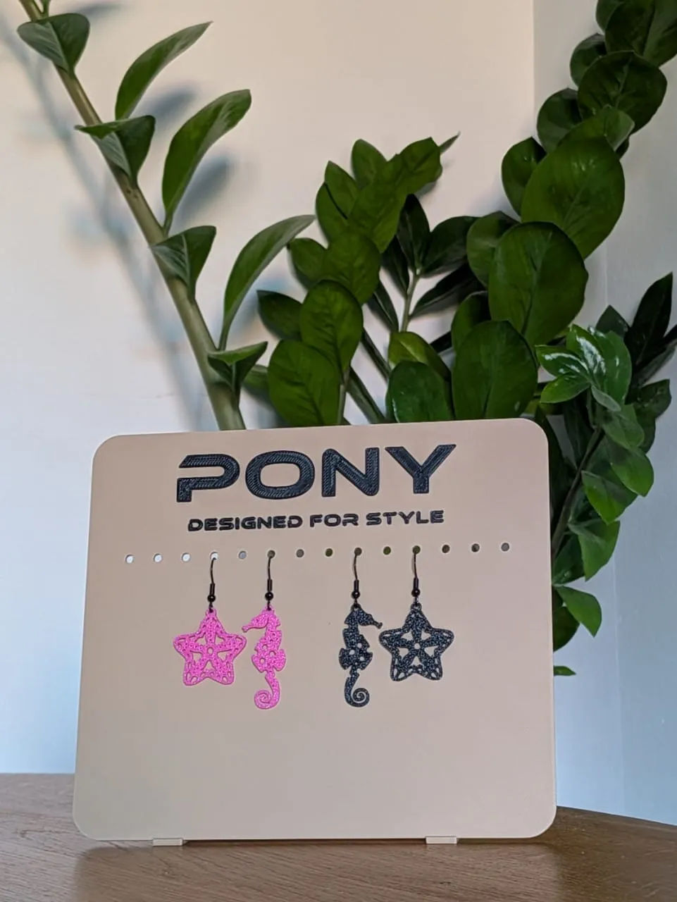 Seahorse & Starfish Earrings Set — 3in1 V1 bubbles view 4