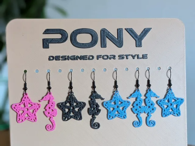 Seahorse & Starfish Earrings Set — 3in1 V1 bubbles