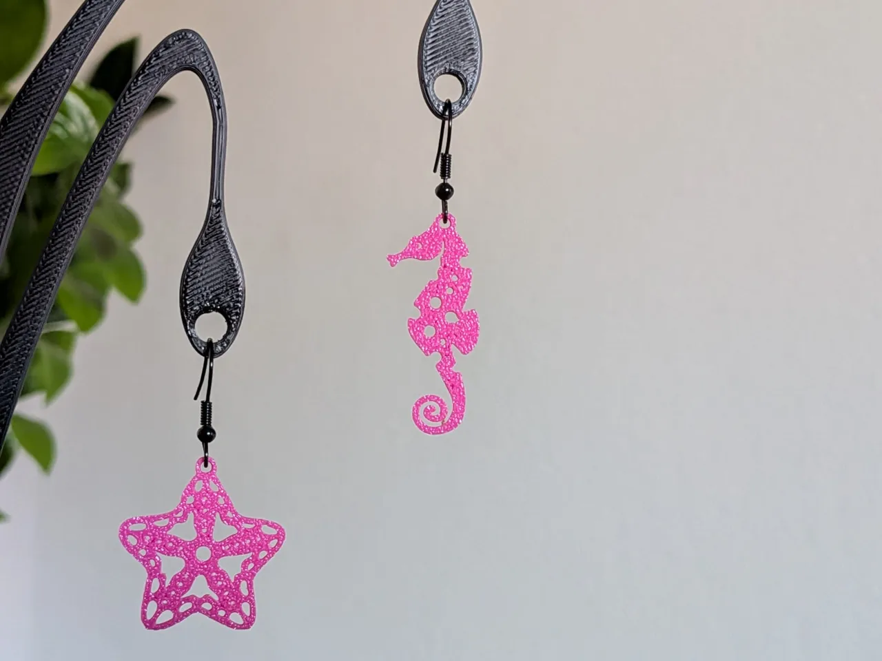 Seahorse & Starfish Earrings Set — 3in1 V1 bubbles view 2