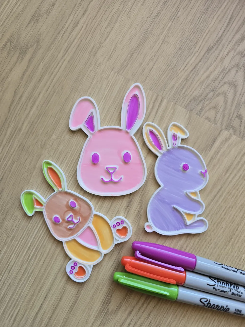 Cute Easter Coloring Set Bunny Rabbit Craft Fun - Free 3D Print Model ...