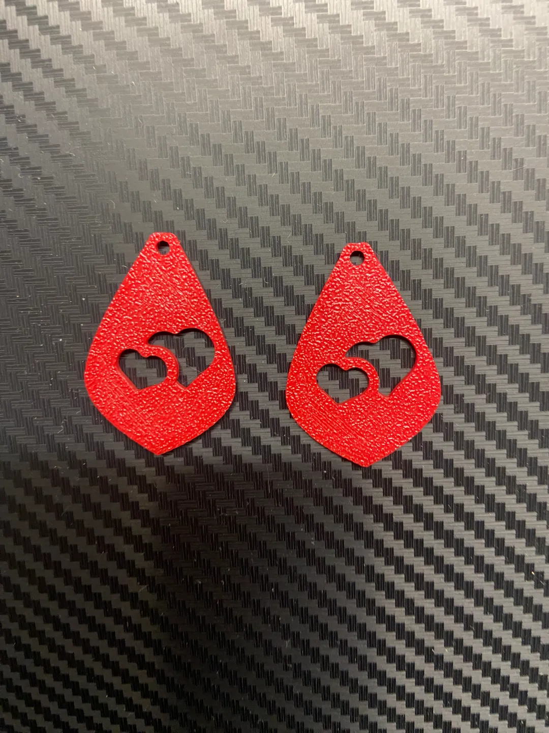Heart earrings view 2