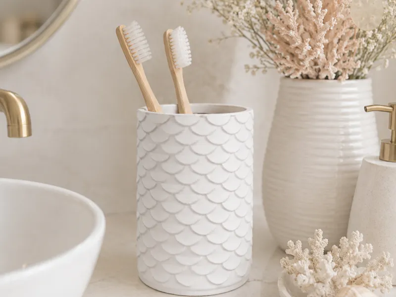 Bathroom Vase with fish scale decoration