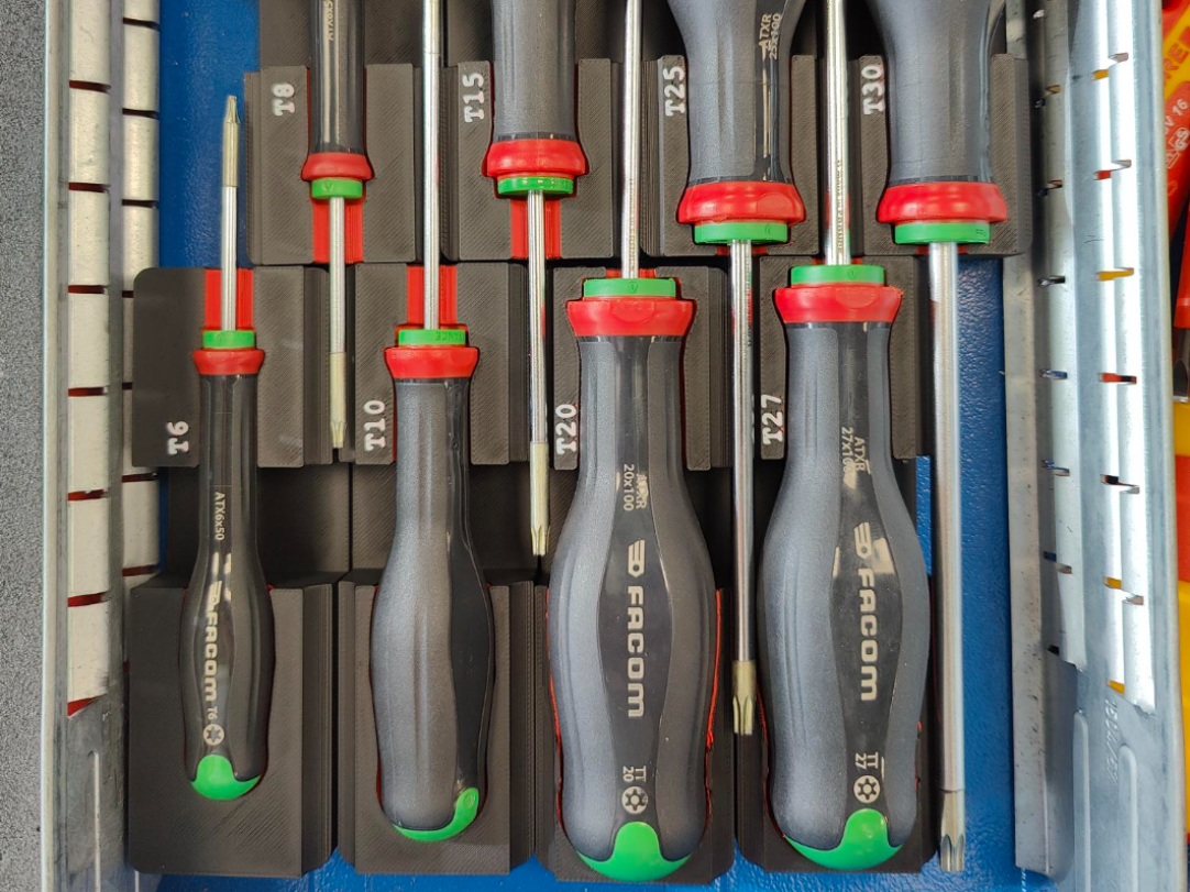 Gridfinity Facom Torx screwdriver inlays