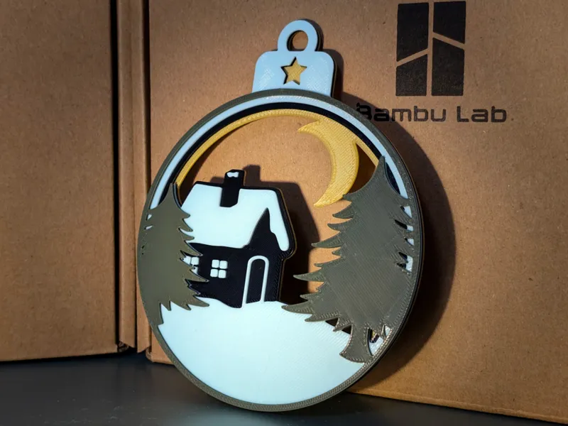 Winter house Christmas Ornament AMS