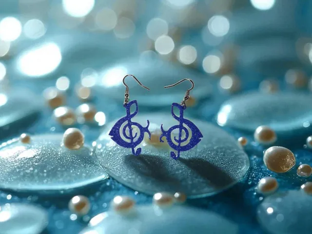 Music fish earrings