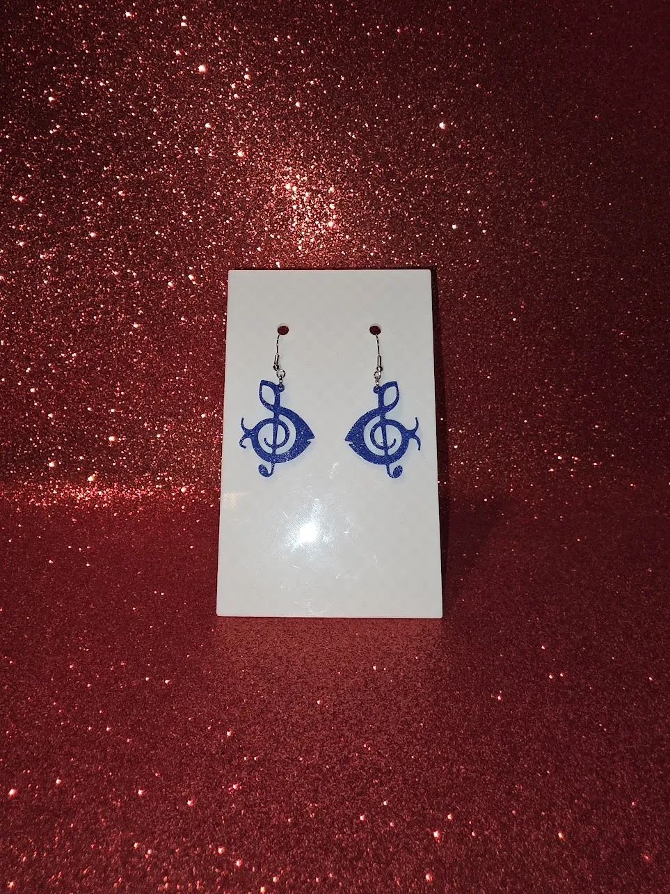 Music fish earrings view 2