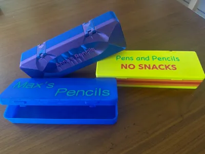 Print-in-Place Pencil Box with Dual-Hinge