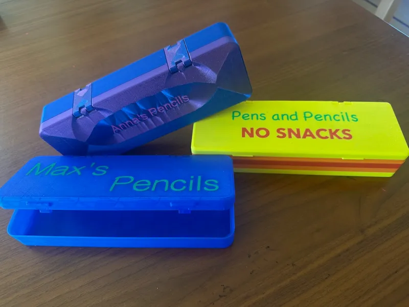 Print-in-Place Pencil Box with Dual-Hinge