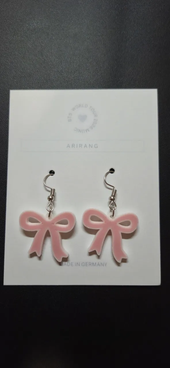 Sweet bow eEarring in white and pink / Schleife view 2