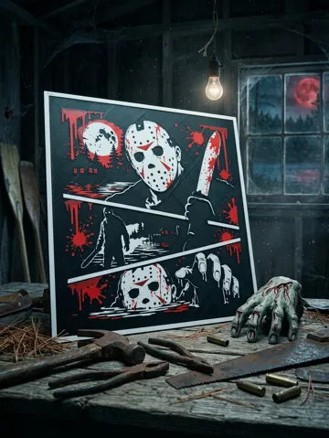 Cuadro decorativo en 3D: Jason Voorhees Storyboard Wall Art — vista de referencia 2