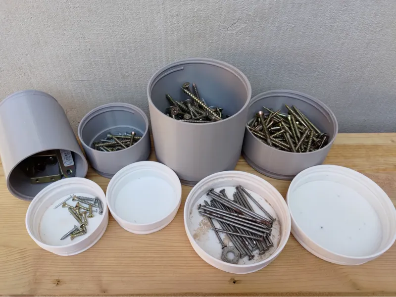 Stackable screw box storage