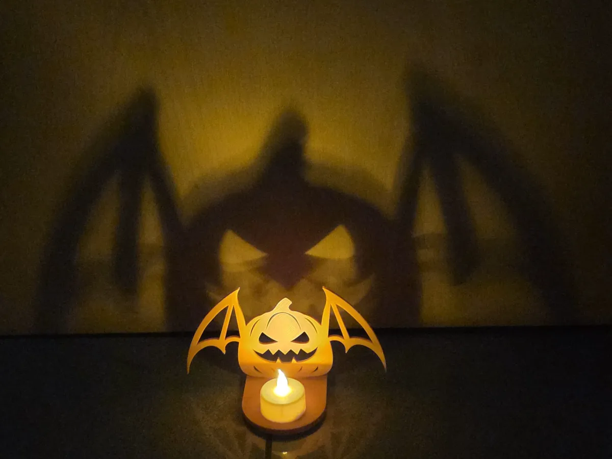 Halloween Shadow Play Pumpkin Tealight - Free 3D Print Model - MakerWorld