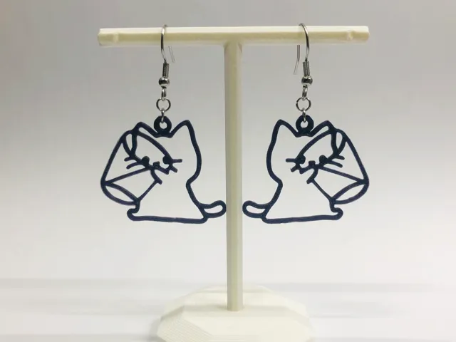 Cute drinking cat earrings