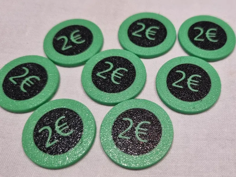 DETAILED 2 EURO SHOPPING CART/COIN