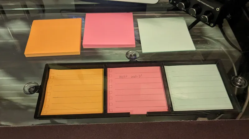 Post-it Note / Sticky Note Tray for Underside of Glass Desk
