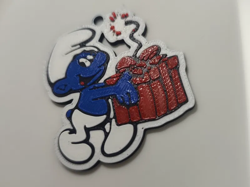 Jokey Smurf keychain