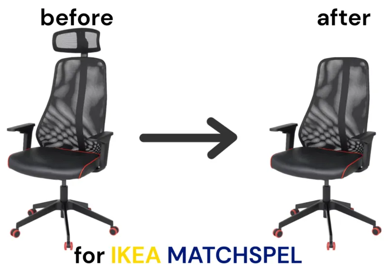 IKEA MATCHSPEL-Adapter to remove headrest 