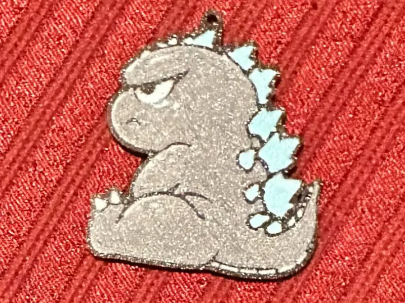 Cute Angry Baby Godzilla Keychain