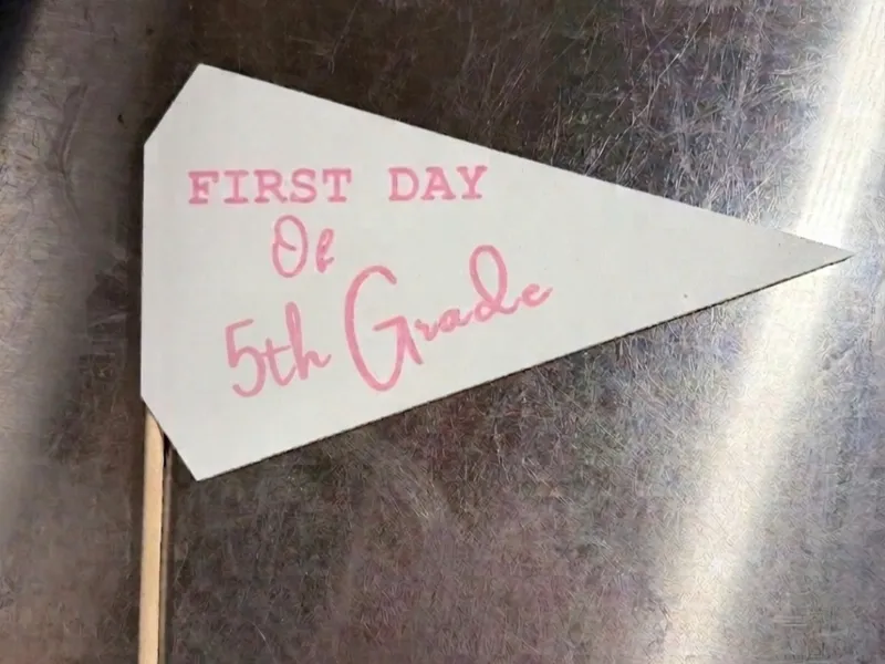First Day of 5th Grade Pennant Flag