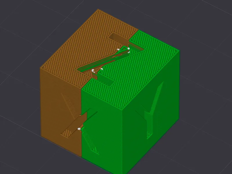 xyz test cube für h2d 2 färben test Drucktest 