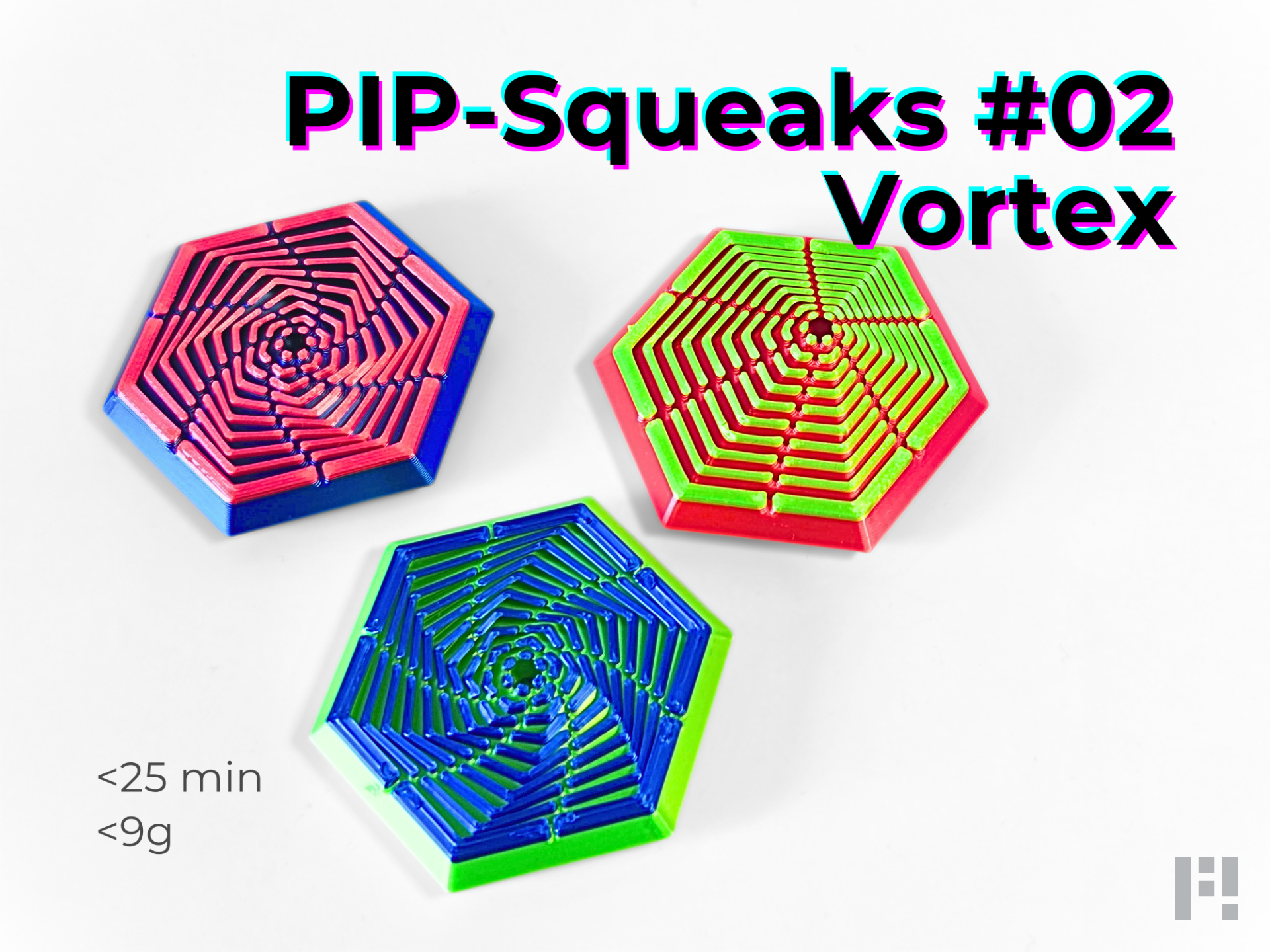 PIP‑Squeaks #02: Vortex Fidget (<25min print, <9g)