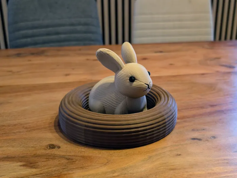 Cotton Bunny with Nest