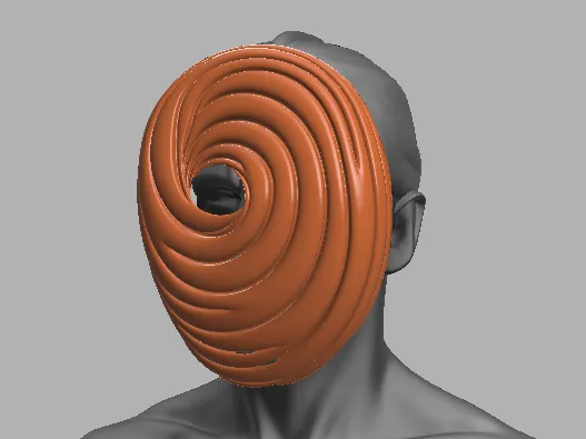 Pieza para disfraz o exhibición: WEARABLE COSPLAY - Naruto Shippuden Tobi Mask. Referencia del modelo original.