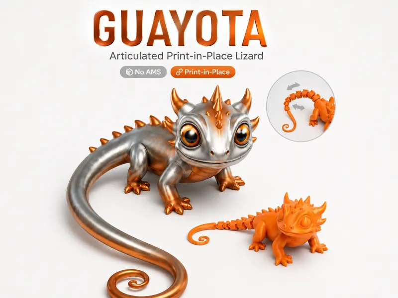 Guayota Articulated print-in-place Lizard