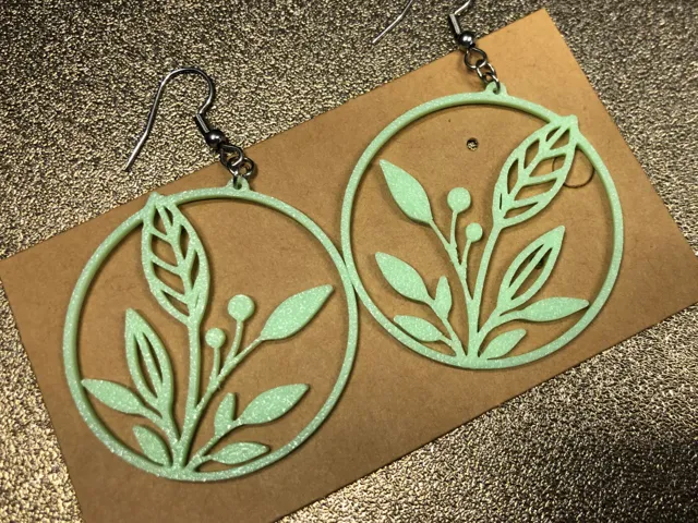 Leaf and flower earrings, no AMS 0.4 mm nozzle