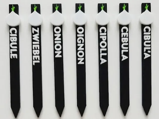 Multilingual Garden Markers - Onion