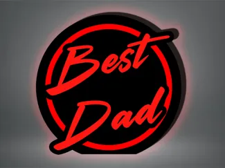 Best Dad Neon Lightbox Sign, Fathersday Gift
