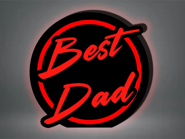 Best Dad Neon Lightbox Sign, Fathersday Gift