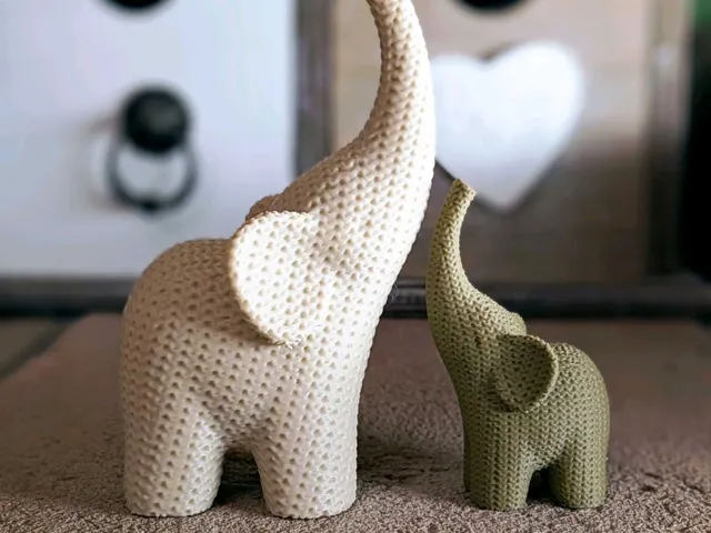 Knitted Texture Elephant – Decorative Model