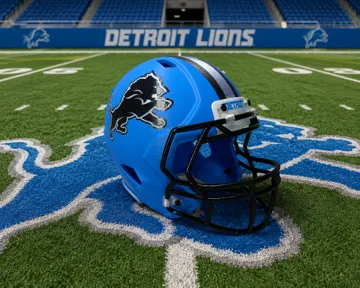 Pieza para disfraz o exhibición: Detroit Lions ALT Mini Football Helmet — vista de referencia 3