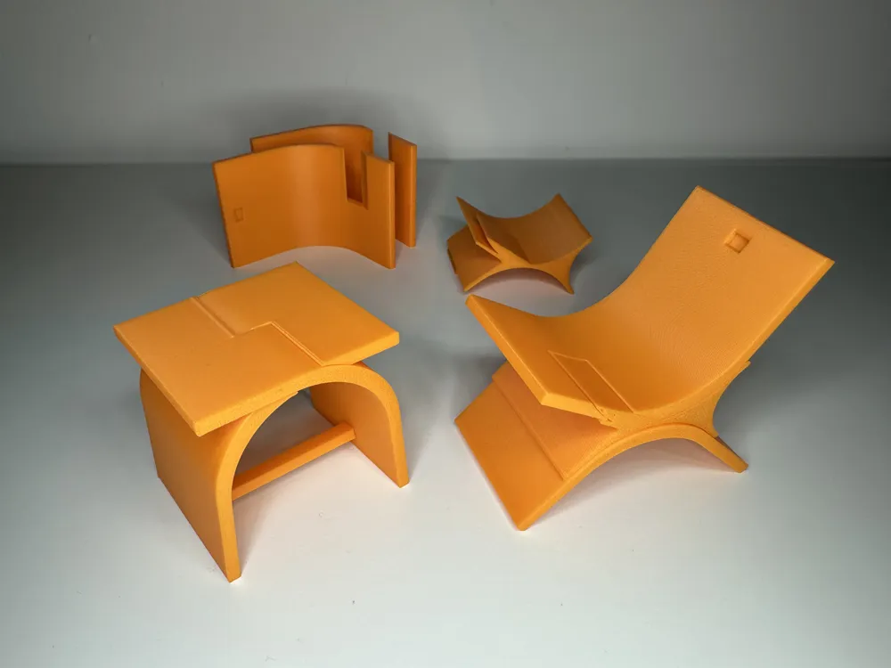 Mini Portable Interlocking StoolChair - Free 3D Print Model - MakerWorld