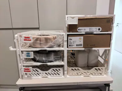 Infinitely Stackable Spool Storage Rack