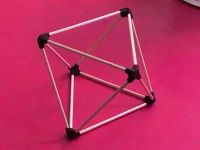 Wooden skewer Octahedron hub