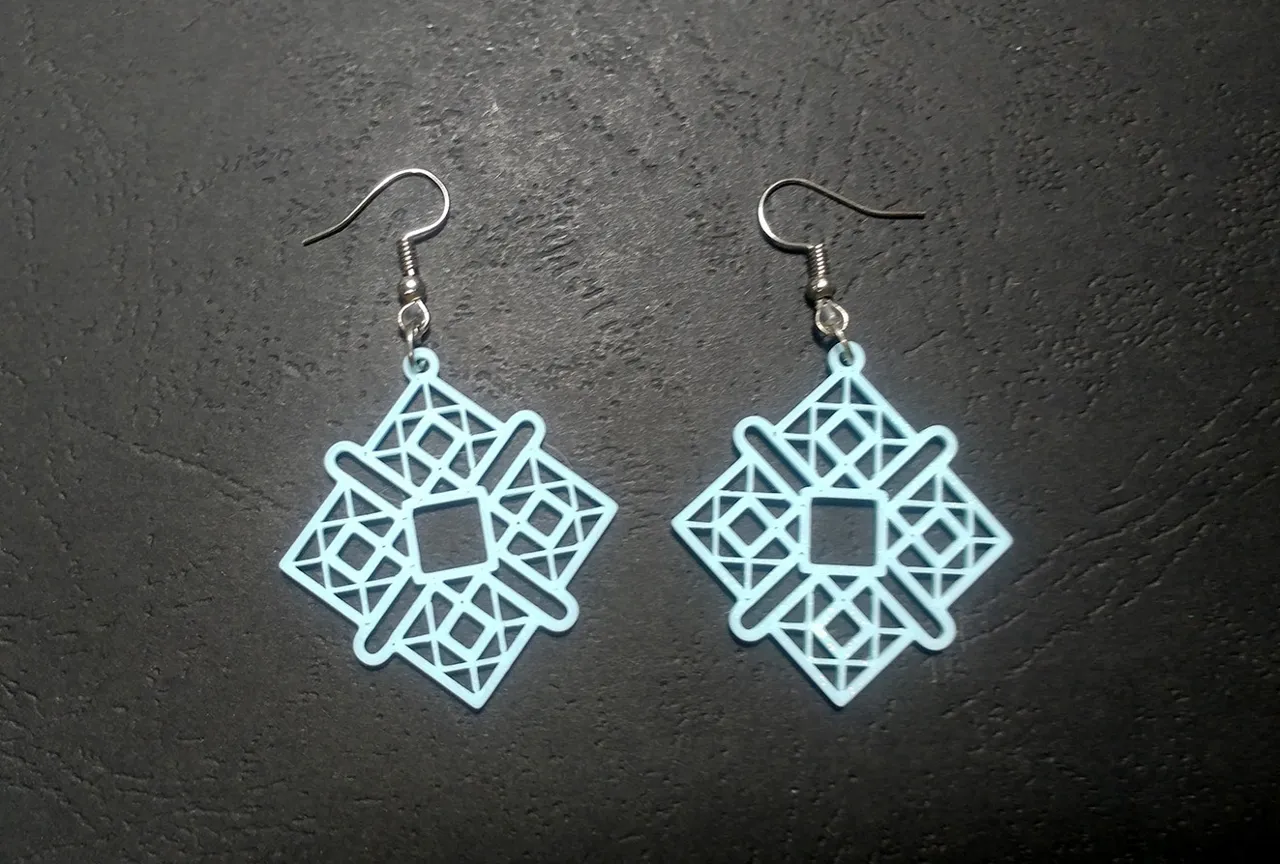 Linked Squares Earrings view 3