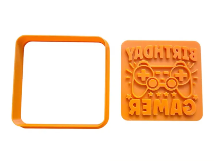Birthday Gamer Cookie Cutter and Stamp