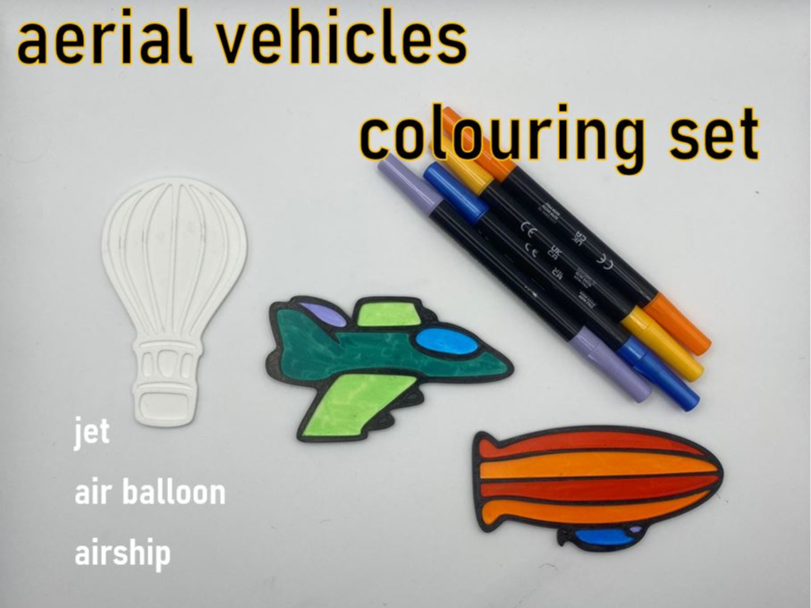 aerial vehicle colouring set