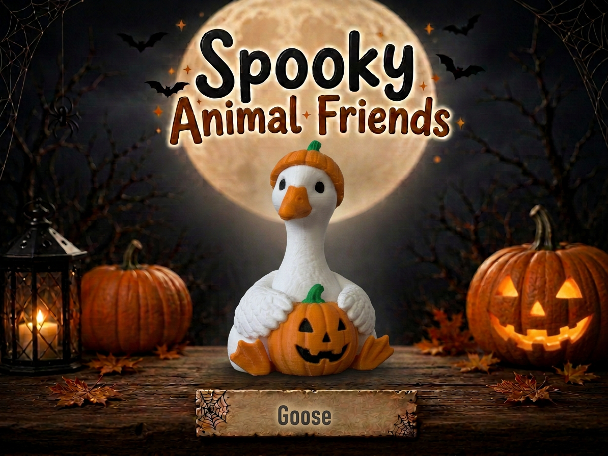 Goose Pumpkin Spooky Animal Friends 3D model