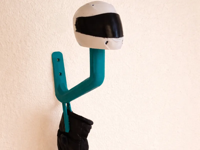 Soporte casco y guantes moto