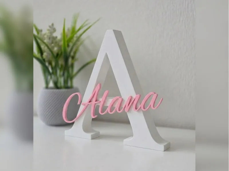 Namensschild - Buchstabe mit Namen Alana