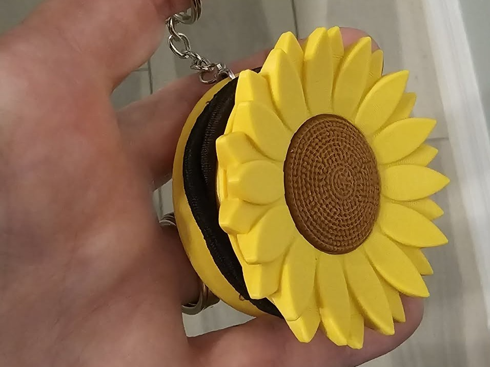 Sunflower Hair Tie Holder Keychain - 1