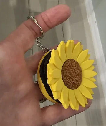 Accesorio para sujetar ligas de cabello: Sunflower Hair Tie Holder Keychain — vista de referencia 3