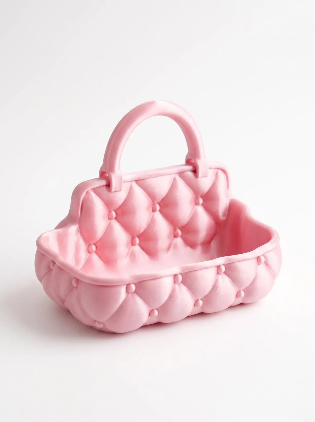 Quilted Vanity Tray w Handle Decorative CatchAll view 2