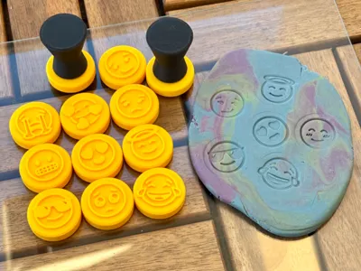 Emoji Modeling Clay Stamps with Ergonomic Handle