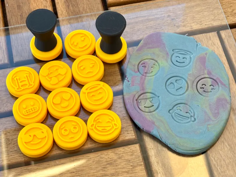 Emoji Modeling Clay Stamps with Ergonomic Handle